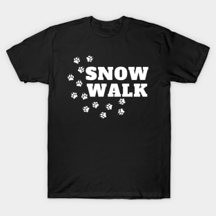 Dog Walk In The Snow T-Shirt